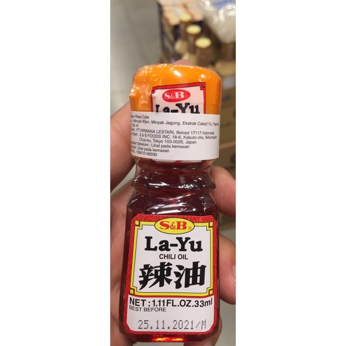 

S&B La Yu Chili Oil Bumbu Minyak Cabe Import Jepang 1.11Fl.Oz