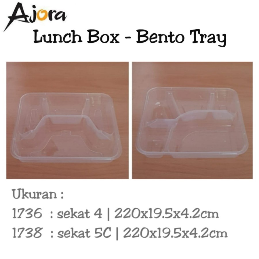 BENTO LUNCH BOX Kotak Makan Plastik Sekat 4
