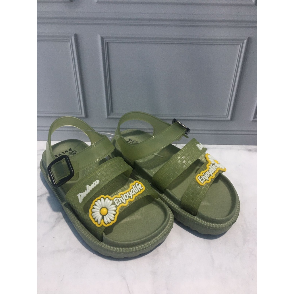 DX-323E-GN Sandal Gunung Anak Perempuan Motif Bunga Merek Dulux Size 20-25