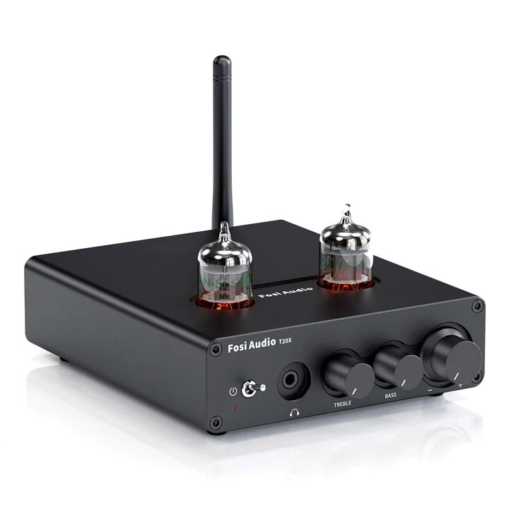 Fosi Audio Bluetooth Tube Amplifier Headphone Amp Stereo 100W - T20X - Black