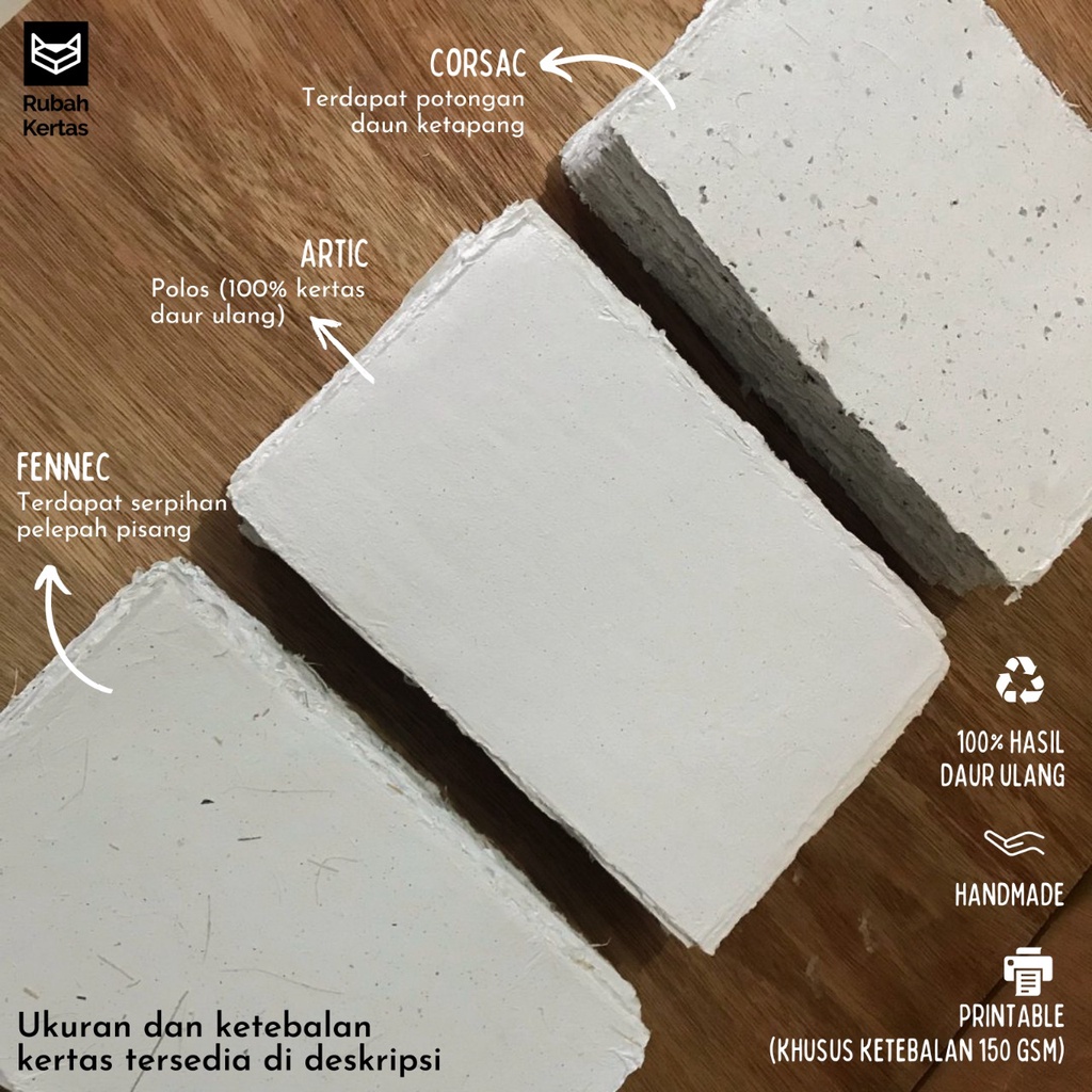 

Kertas Daur Ulang Putih - 3 Variant - 150 gsm