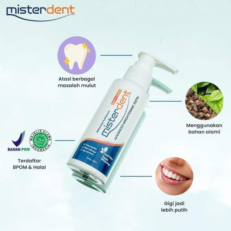 MISTERDENT Original Brightening untuk Pemutih Gigi Dan Mencerahkan Gigi Isi