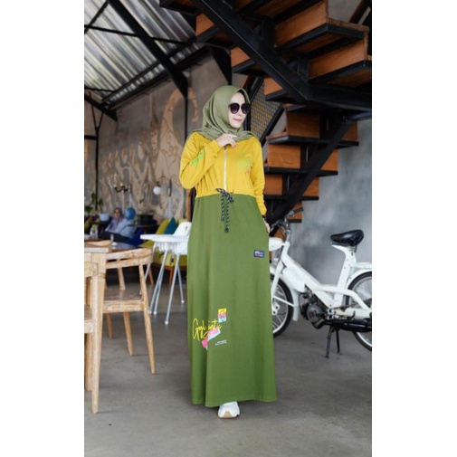 gamis kaos premium zipper by gyl ori