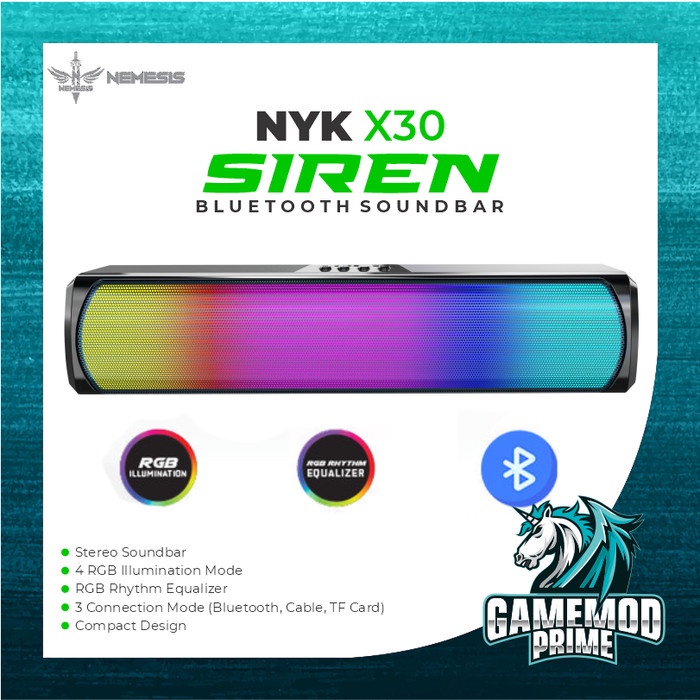 NYK Nemesis SIREN X30 3 in 1 Connection Bluetooth Soundbar RGB Gaming