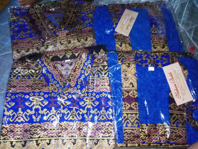 Couple Batik Family/keluarga Model Gamis Rok Lebar /kutubaru Batik /batik Sarimbit Family Tosca