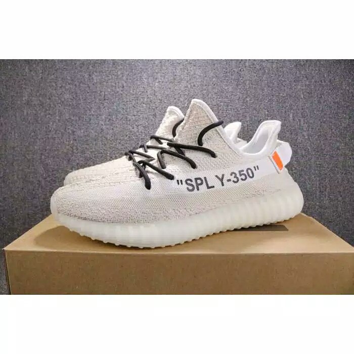 Sepatu Snekers ADIDAS Yeezy Boost V2 SPLY 350 x Off White Beige High Premium Original BNIB
