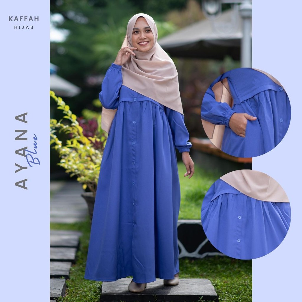 Kaffah Hijab | Dress Gamis Syari | Ayana Blue Cornflower