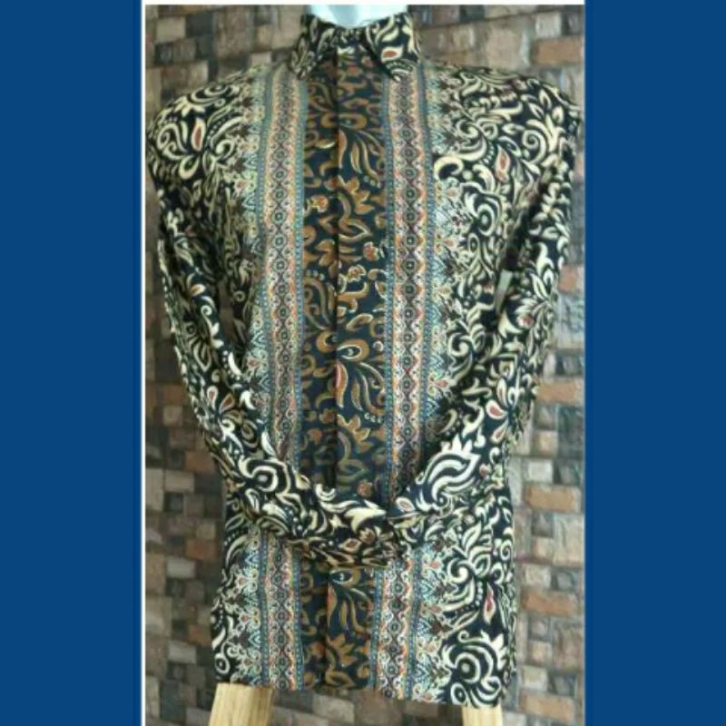 COUPLE KEBAYA AURORA GOLD KAMBOJA-Batik lengan panjang