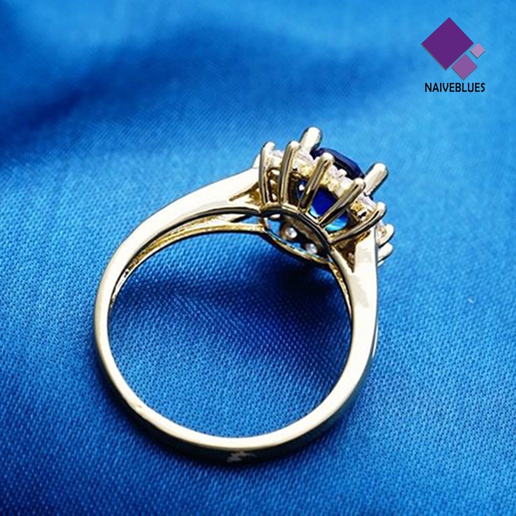 Naiveblue Cincin Berlian Imitasi Elegan Untuk Pengantin Wanita