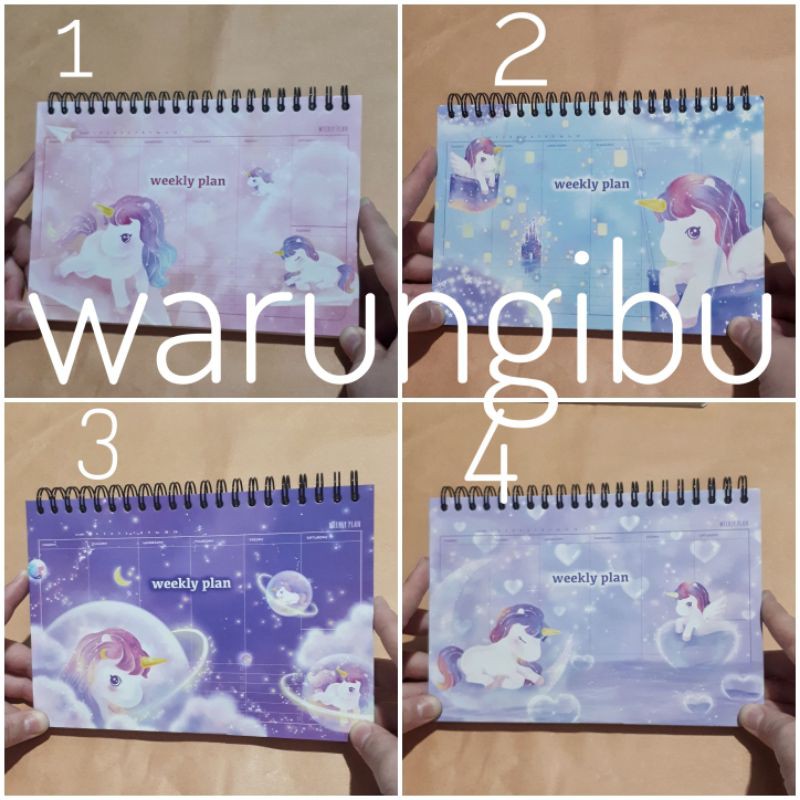 

Weekly Plan Schedule Spiral Book Planner Buku Tulis Jadwal Motif Unicorn