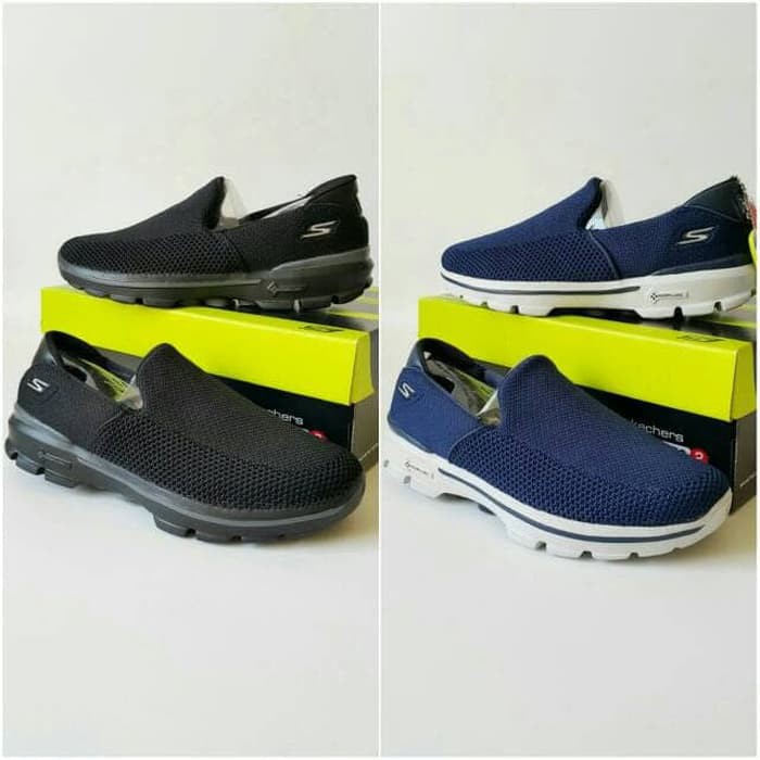 Terlaris Sepatu Pria Skechers GoWalk 3 New Knit / Sepatu Kerja / Sepatu Kantor