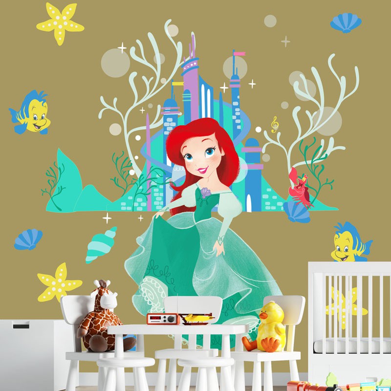 WALLSTICKER WALLPAPER STIKER STICKERS KAMAR ANAK PRINCESS PRINCES ARIEL PUTRI DUYUNG KAMAR TIDUR