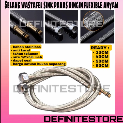 Selang Flexible Wastafel Selang Flexible Hose Selang Air Flexible Panas Dingin Flexible Anyam