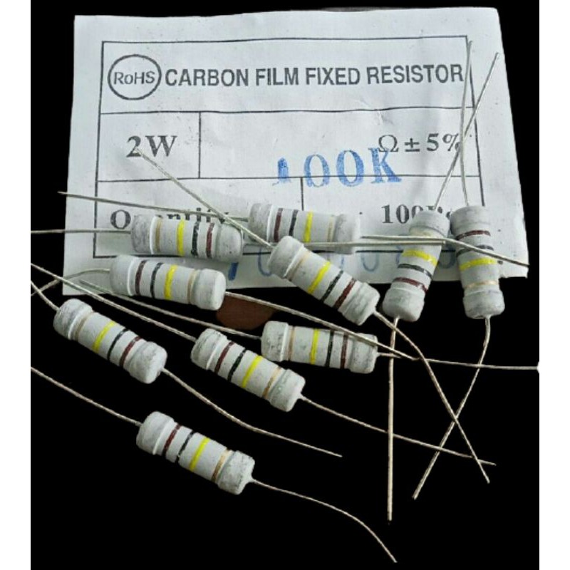 resistor 100k carbon  film fixed  5%