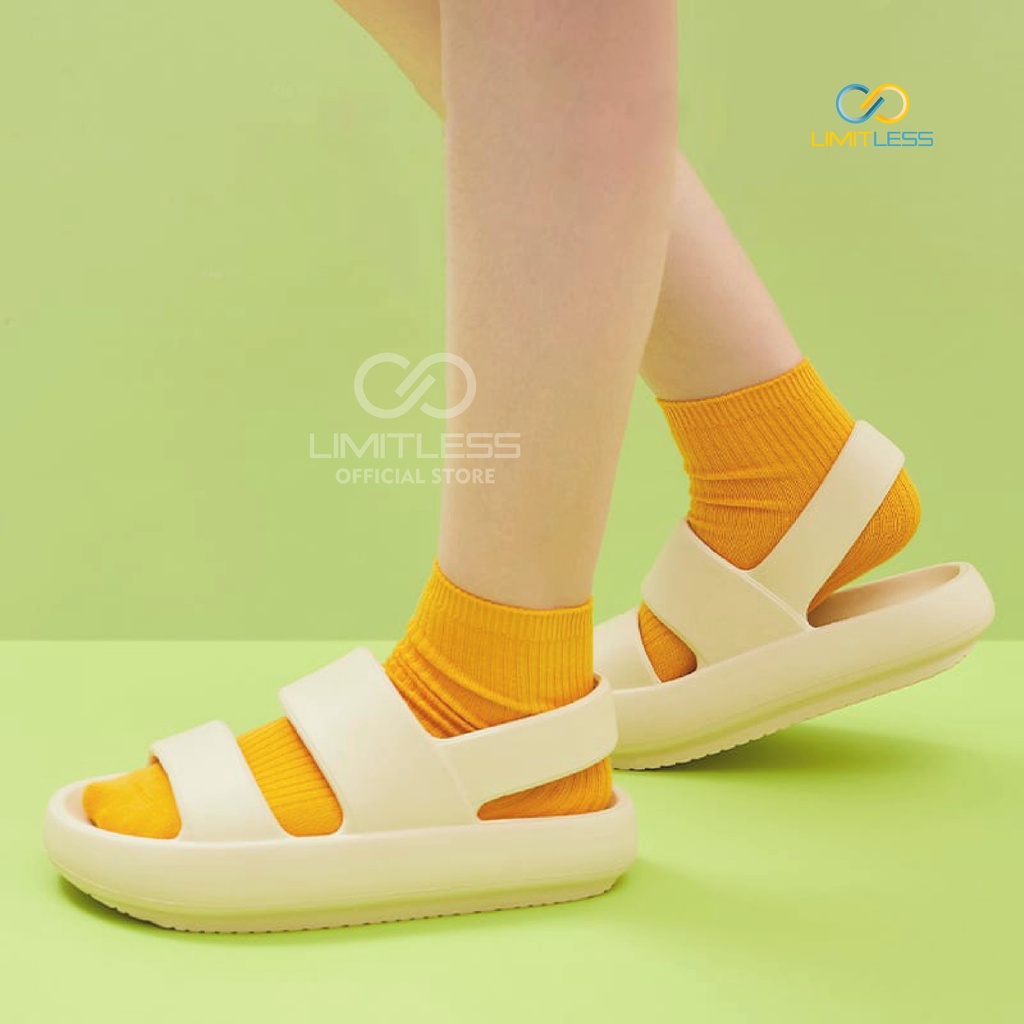 Sepatu Sandal Wanita Slip On Casual Empuk Sandal Gunung Wanita Lalisa Korea Sol Tebal