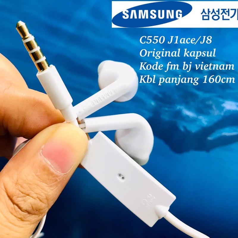 PROMO HANDSFREE SAMSUNG J1 ACE KAPSUL ORIGINAL VIETNAM C550 J7+/J8 EARPHONE UNIVERSAL SMARTPHONE JACK 3.5MM