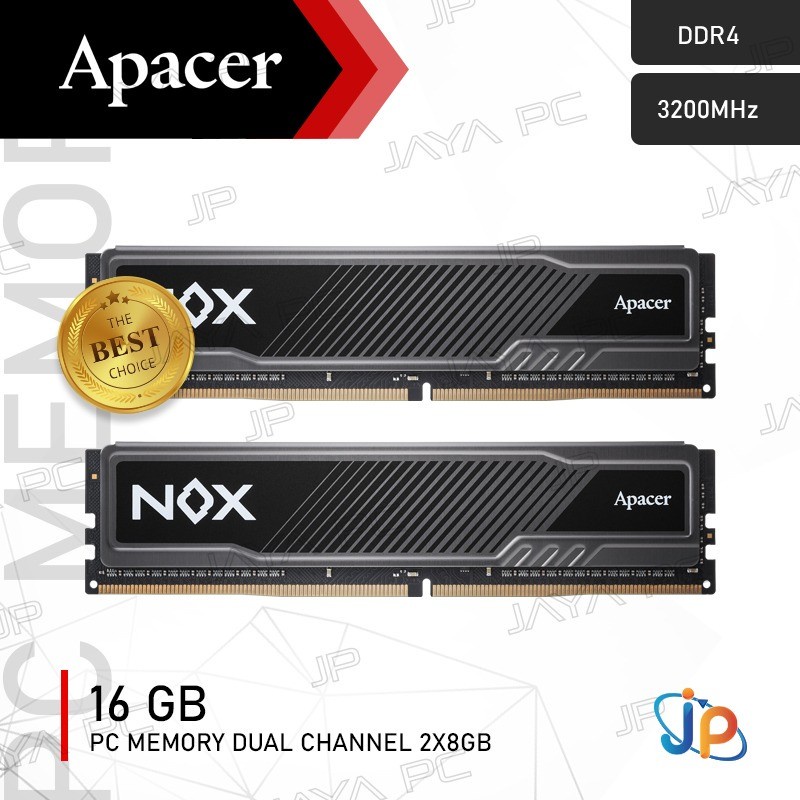 Memory Apacer NOX DDR4 PC25600 3200Mhz 16GB 2x8GB Ram