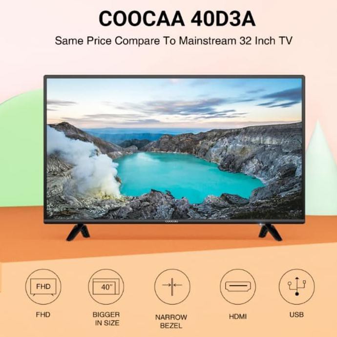 COOCAA LED TV 40 INCH FHD 40D3A GARANSI PANEL 3 THN NEW 2018 KODE 247