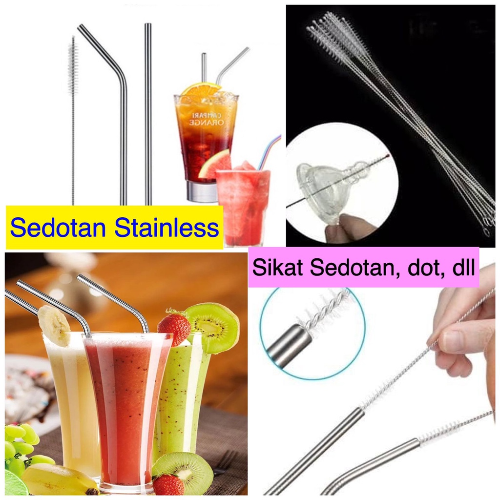 Sedotan Stainless Steel Sedotan Besi Lurus Bengkok Lengkung - Stainless steel straw - SEDOTAN STAINLESS STEEL PER PC