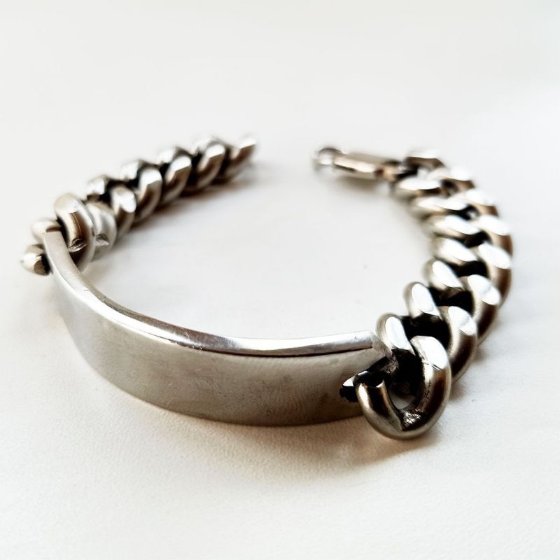 gelang rantai baja pria plat / gelang titanium / gelang stenles stell / gelang rantai anti karat