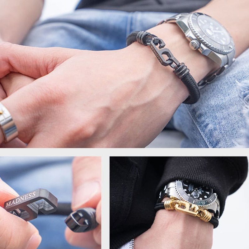 WRISTBAND UNISEX MADNESS KAIN STAINLESS ANTI KARAT KOREA SILVER 9