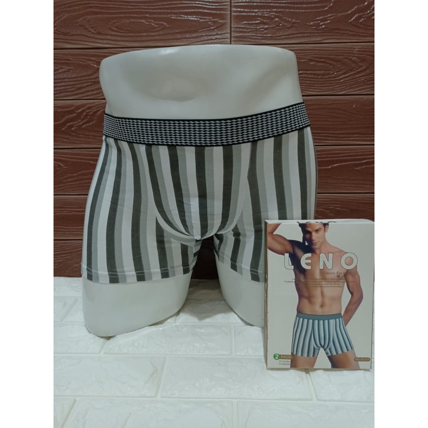 BOXER JUMBO ( 2 PCS CELANA DALAM PRIA) / BOXER PRIA GARIS GARIS / BOXER LENO