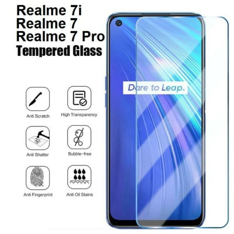 Temper Glass Realme 7/7i/7pro/C17 Bening Transparan non full