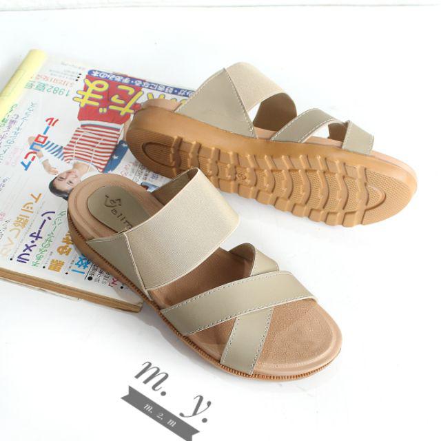Mym2m Virasina Sandal Wanita Sandal Tali Sandal Kokop-Crem