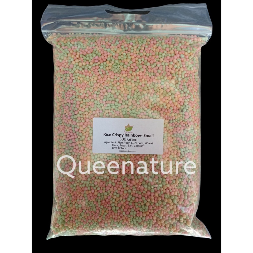 Rice Crispy Rainbow (Small/Medim)  Krispi Beras Warna (Kecil/Sedang) Premium