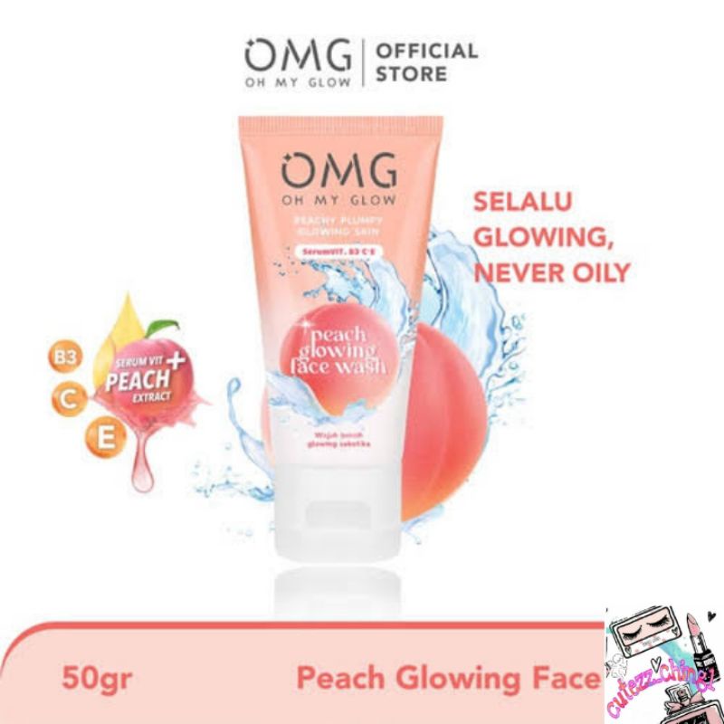 ☃☃️Cutezz_ching1☃️OMG Oh My Glow Peach Glowing face wash 50gr