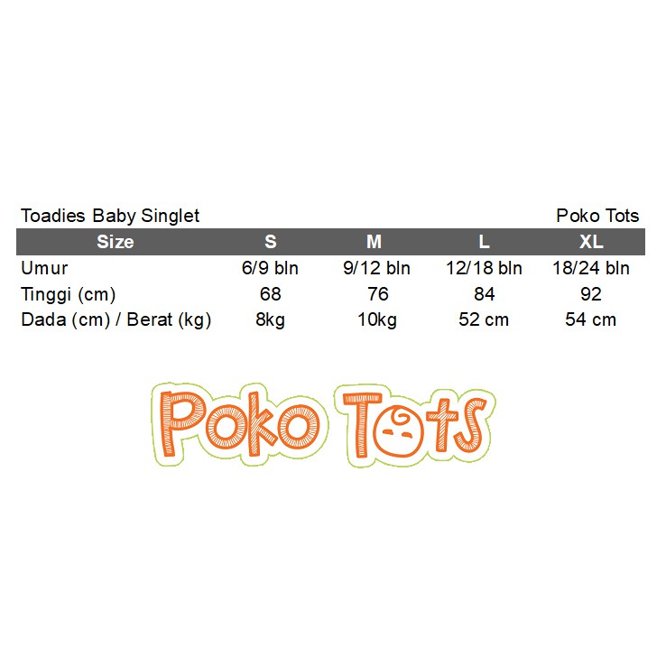 Toadies Singlet Baby Jemz Kaos Dalam  Bayi Anak Isi 5 pcs