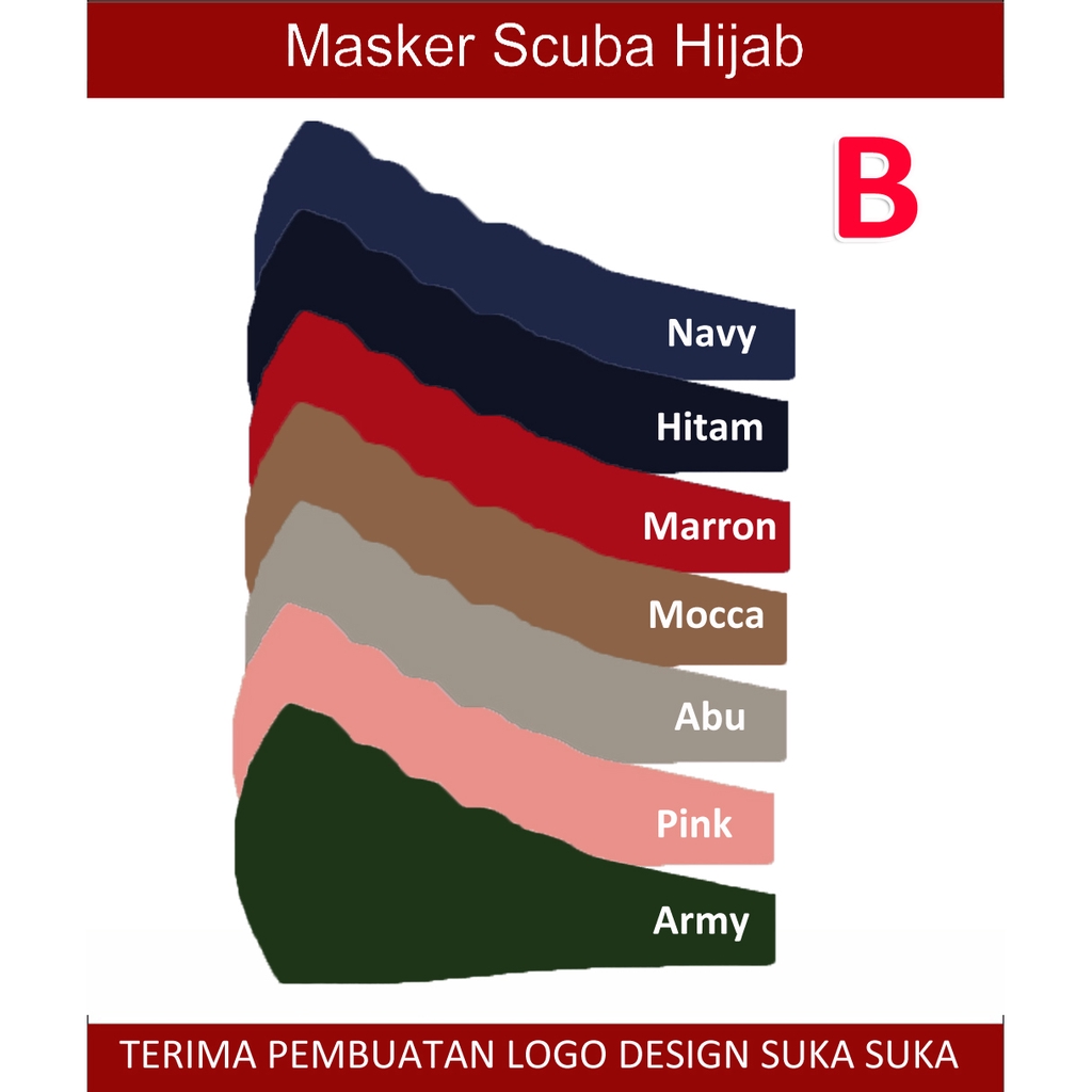 Masker Scuba Hijab WashableModel headloop Aneka Model