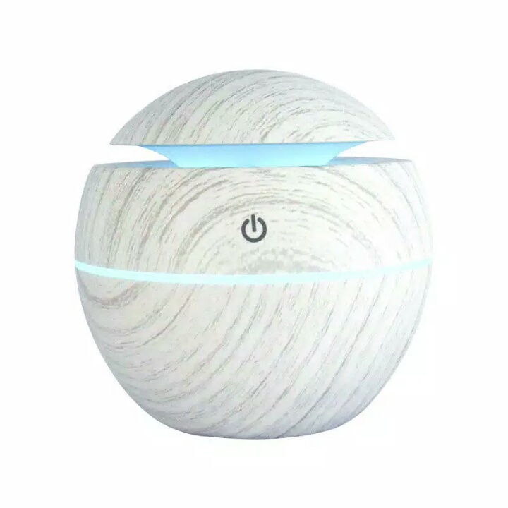 [TAFFWARE] Humidifier Aromatherapy Ultrasonic Pewangi Ruangan Air Diffuser Aroma Terapi Purifier Oil Nano Spray-Bulat Putih Kayu A