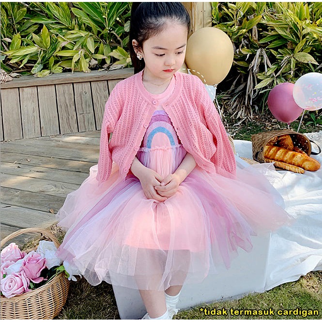 Dress Tutu Rainbow Anak Perempuan Sequin Base