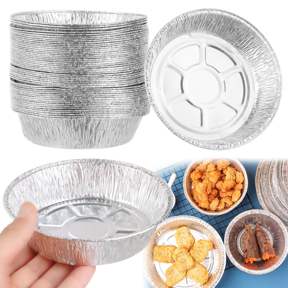 Suyo 50Pcs Aluminium Foil Kotak Kaleng Anti Lengket Microwave Roasting Air Fryer Liner