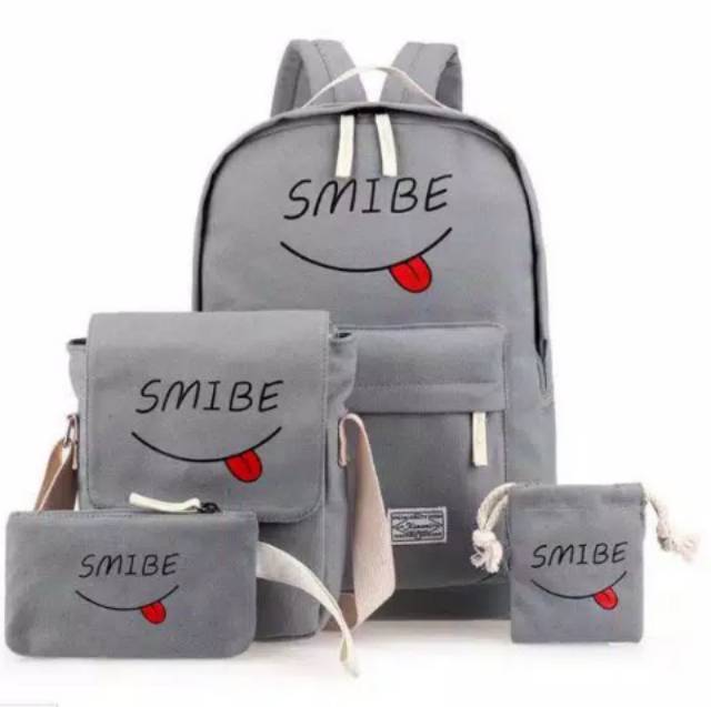 BACKPACK SMIBE SET 4IN1 KUCING/TAS ANAK/TAS SEKOLAH/TAS BERANAK/TAS PROMO TERMURAH IMPORT KEKINIAN