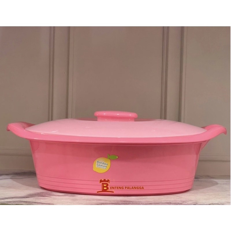 basi tutup oval bulat plastik cantik tebal pink golden lemon BTL 138/BTBT 169