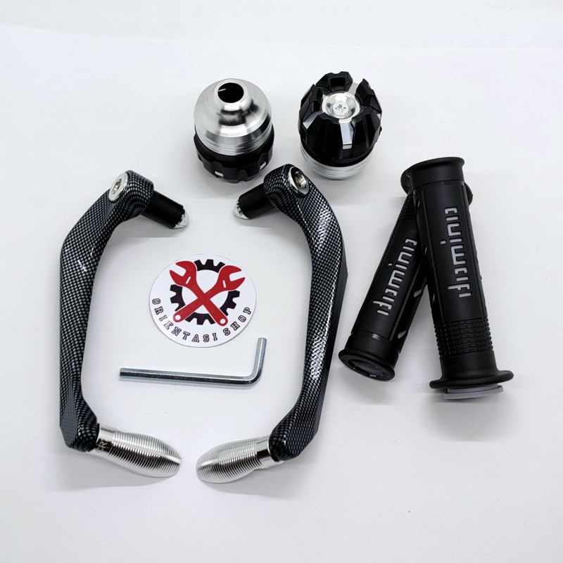 PROGUARD JALU STANG CARBON+JALU AS RODA+HANDGRIP DOMINO UNIVERSAL NMAX AEROK NINJA VARIO BEAT MIO