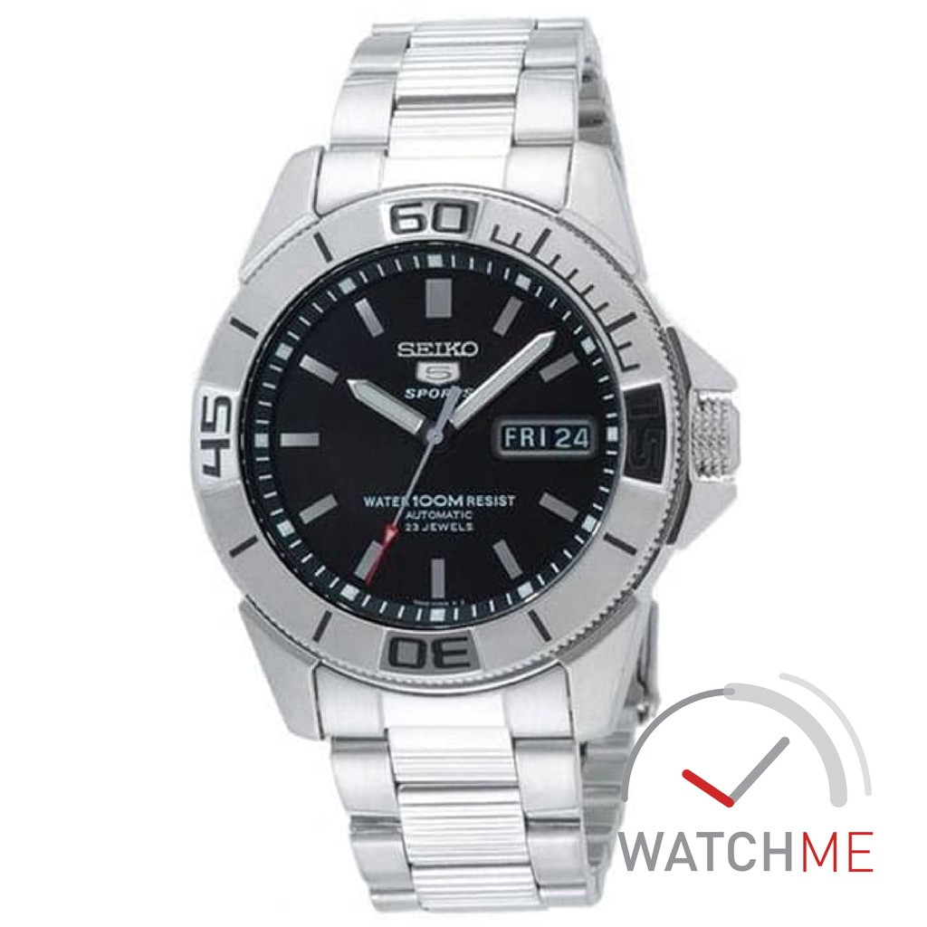 Jam Tangan Seiko 5 SNZE09K1 Automatic Black Dial 100m Stainless Steel Original Bergaransi