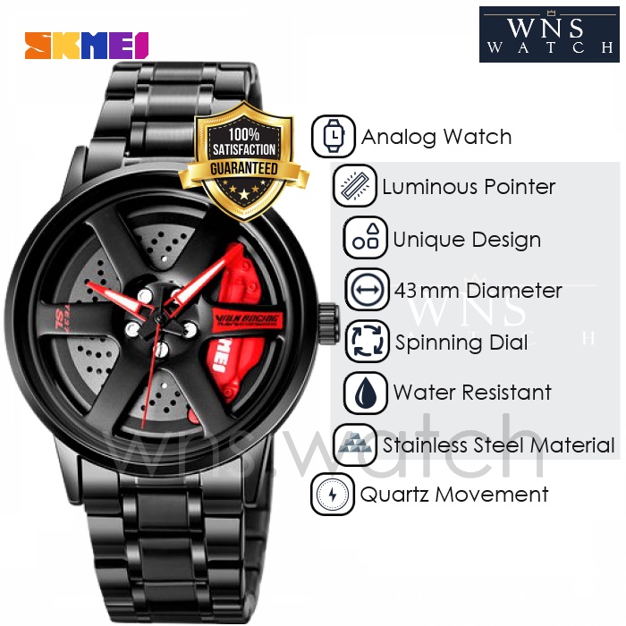 Jam Tangan Rantai Analog Pria Original Unique Creative Luminous Wristwatch Model Kaliper Caliper Vel