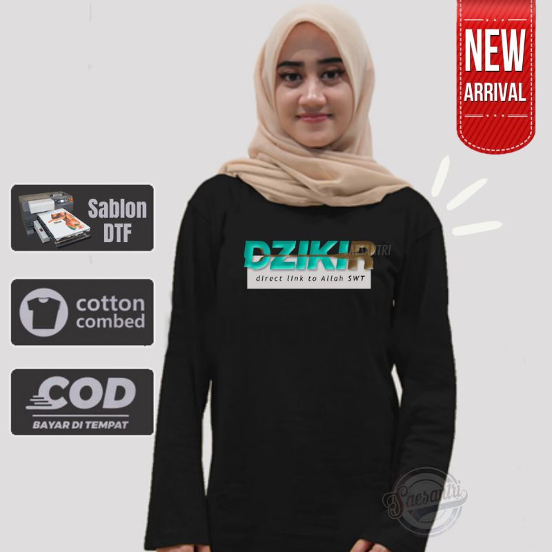 Kaos Santri Putri  Salafy Lengan panjang Dzikir