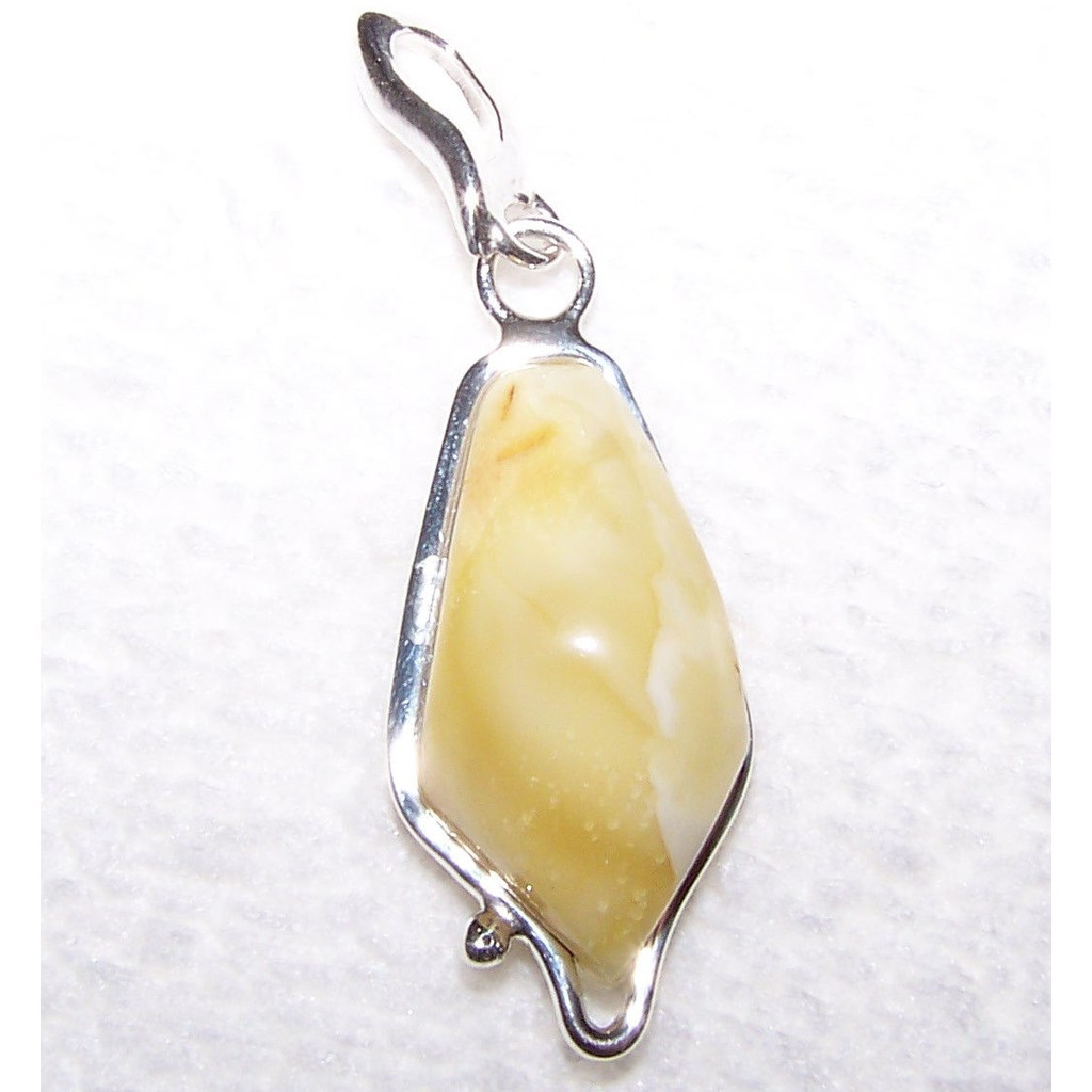 Natural Baltic Amber Pendant Sterling Silver 925 2.1gr JAR110