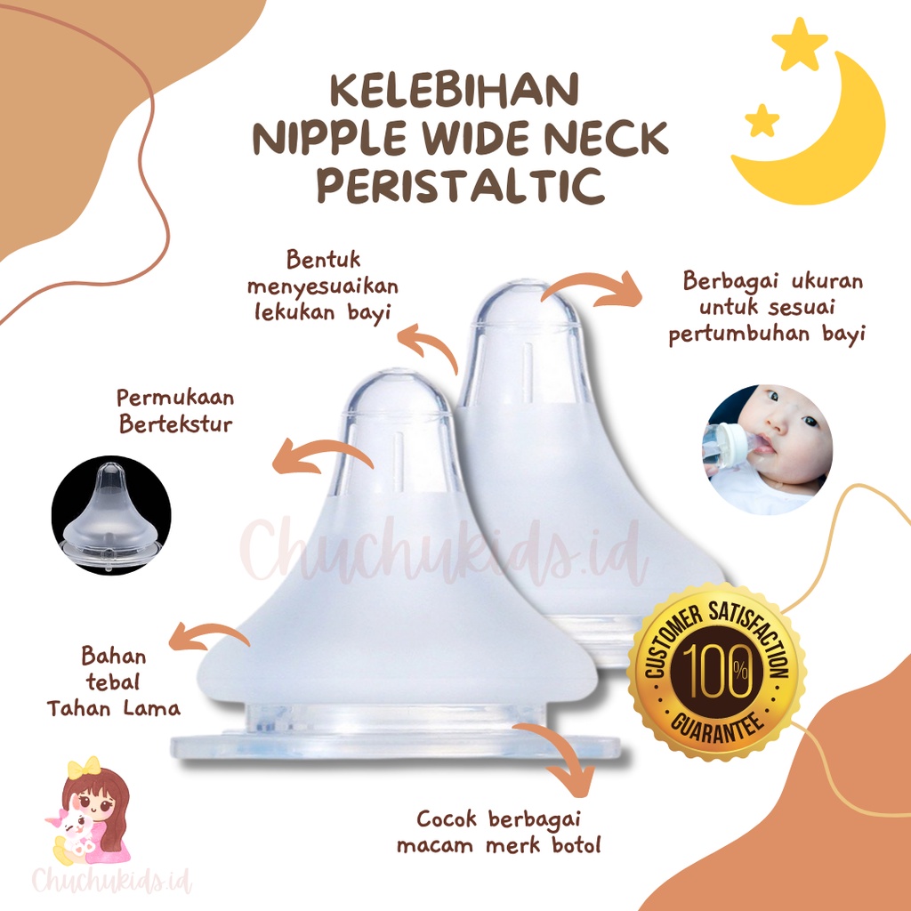 Dot Botol Susu Wide Neck Nipple Peristaltic Plus Dot Botol Susu Nipple Wide Neck Empeng Bayi dot lebar