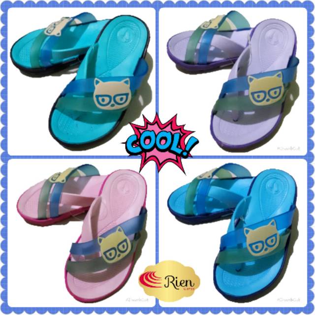 Sandal jepit anak kucing Kanan Kiri / sendal anak jepit kanan kiri Kucing