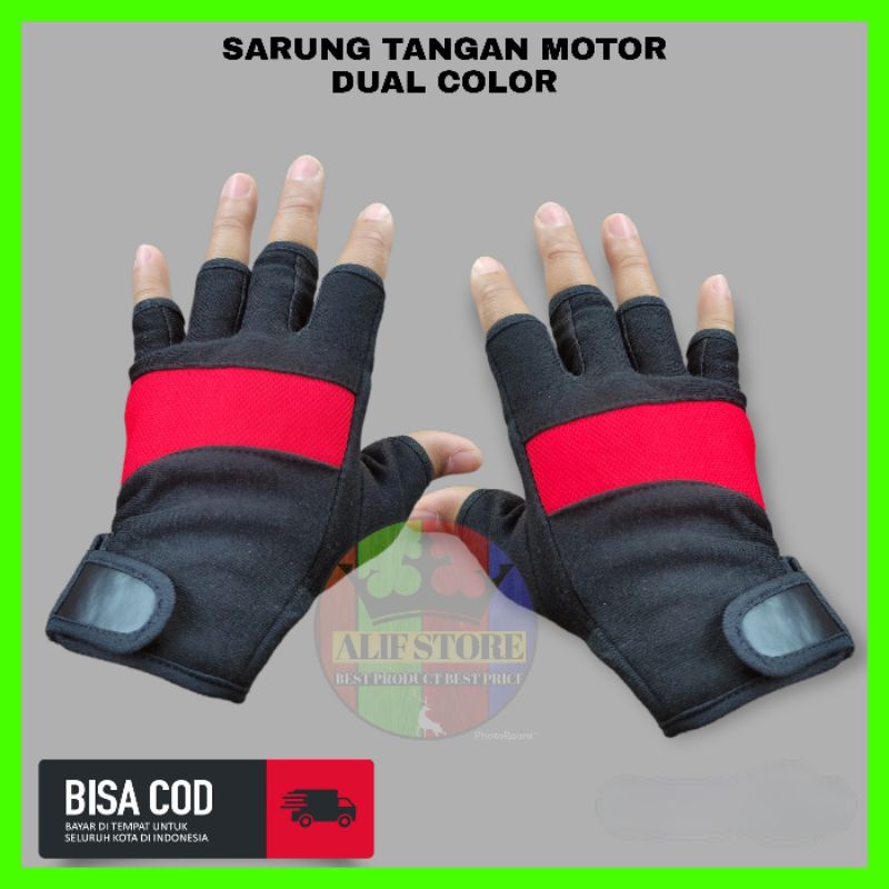 GROSIRAN Sarung Tangan Motor setengah jari buntung terlaris gloves pria berkendara sepeda gojek grab