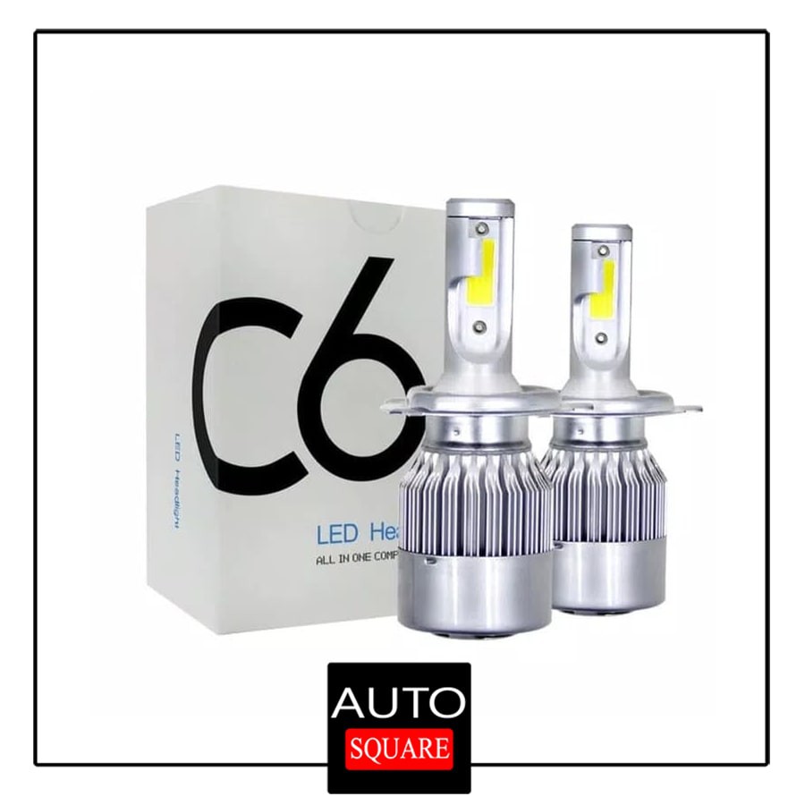 (DISKON) lampu led h4 c6 6000k lampu utama mobil dan motor tembus hujan kabut