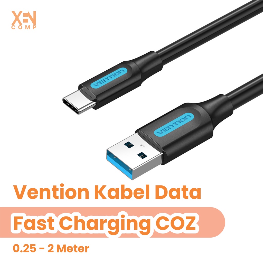 KABEL DATA CHARGER FAST CHARGING VENTION USB 3.0 TYPE-C COZ 0.25m  / 0.5m / 1m / 1.5m / 2m