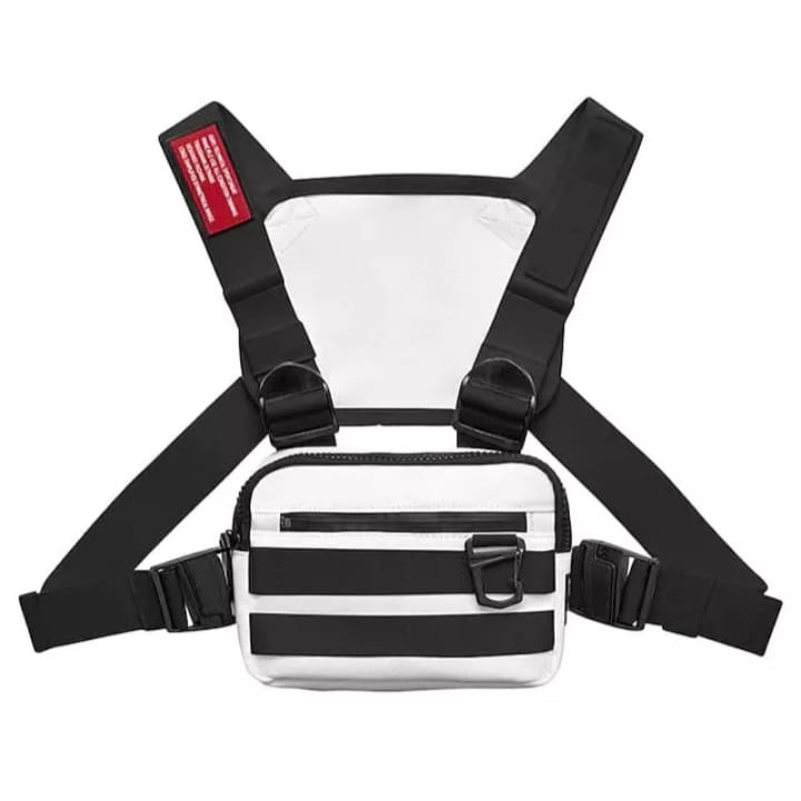 tas dada pria tactical white urban - chest bag tactical black terbaru