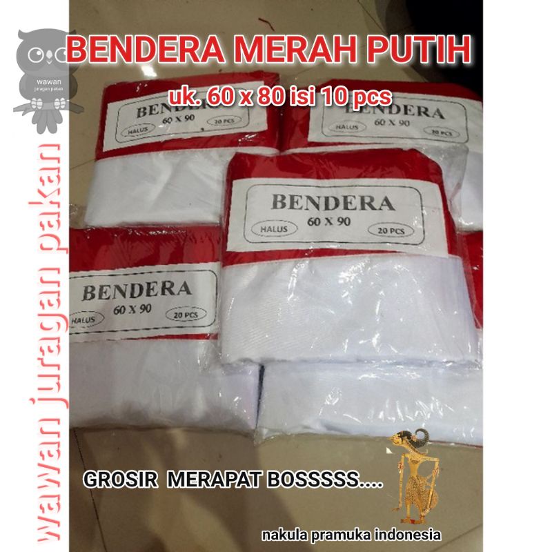 10 PCS BENDERA MERAH PUTIH UKURAN 60 X 90 CM