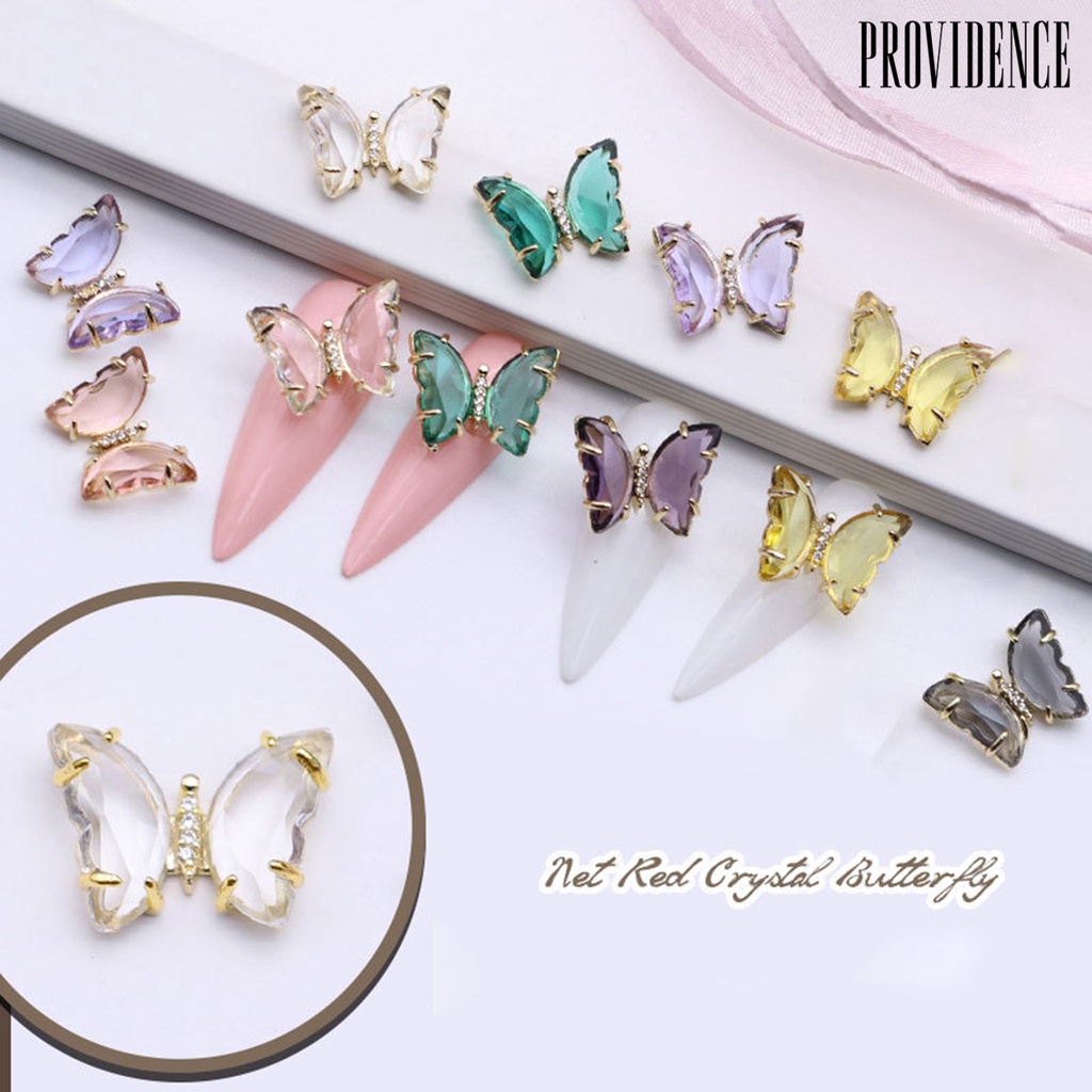 Providence Ornamen Kupu-Kupu 3d Warna-Warni Untuk Dekorasi Nail Art Wanita Charms